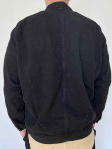 Черная джинсовка оверсайз с воротником фото